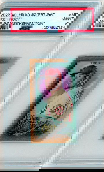 2022 Topps Allen & Ginter #35 Mike Trout Mini-Orange Refractor PSA 9 MINT!