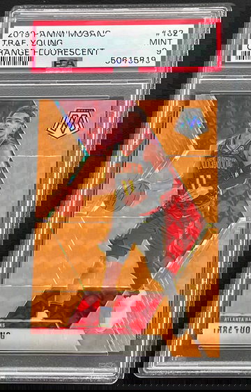 Trae Young 2019 Mosaic Orange Fluorescent Prizm #/25 PSA 9