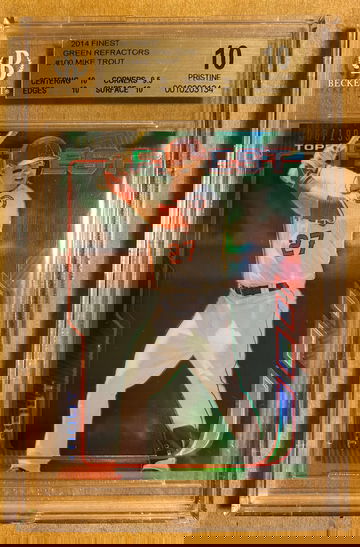 2014 Topps Finest Green Refractor /199 MIKE TROUT - BGS 10 Pristine