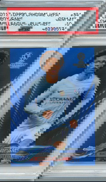 Leroy Sane 2017 Topps Chrome Blue Refractor UEFA PSA 10 NEP