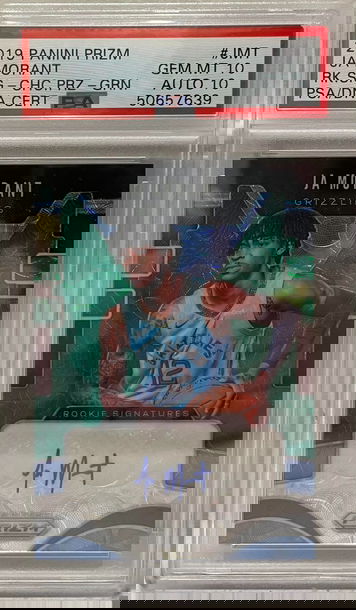2019 Prizm Ja Morant Rookie Signatures Choice Green /8 PSA 10 