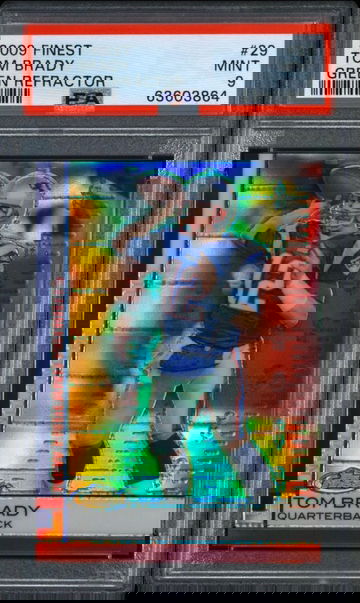 2009 Finest Tom Brady #29 GREEN Refractor PSA 9SN 16/199