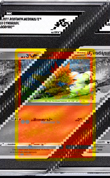 2021 Pokémon McDonald's Promo Cyndaquil #10 Holographic SGC 9