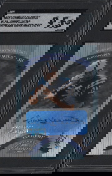 2002 Donruss Classics #119 Johnny Unitas Significant Signatures Auto #d35/75 SGC 9.5 MT+