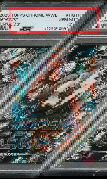 2025 Topps Chrome WWE Hidden Gems The Rock #HG-TR PSA 10