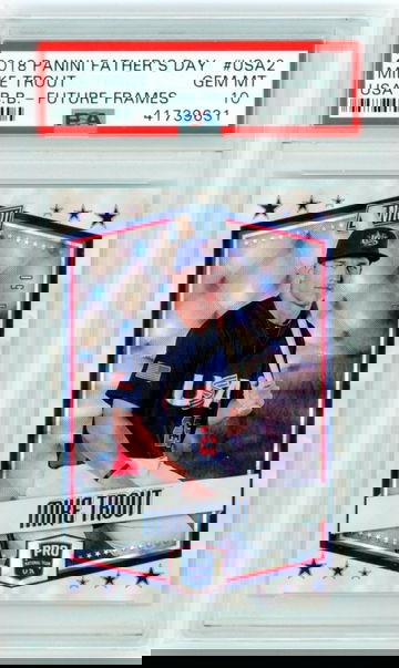 2018 Panini Father's Day #USA2 Mike Trout USA Baseball-Future Frames PSA 10 GEM MINT!