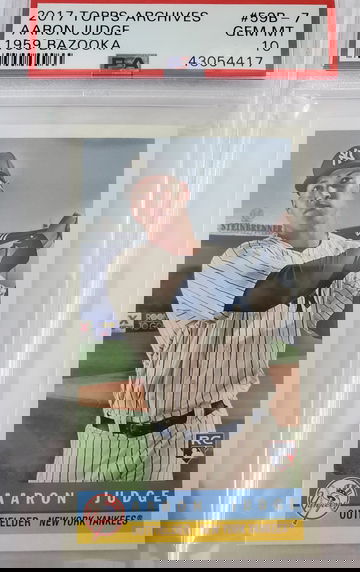 2017 topps archives aaron judge rookie #59b-7 1959 bazooka