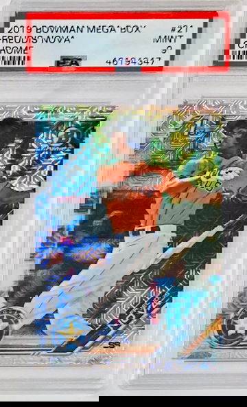 Freudis Nova 2019 Bowman Mega Box Chrome Refractor Rookie Card RC 1st Bowman #21 PSA 9 MINT Houston Astros Top Prospect