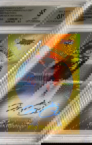 2018 Bowman's Best 98 Best Performers Nick Madrigal Gold Auto /50 BGS 9, Auto 10