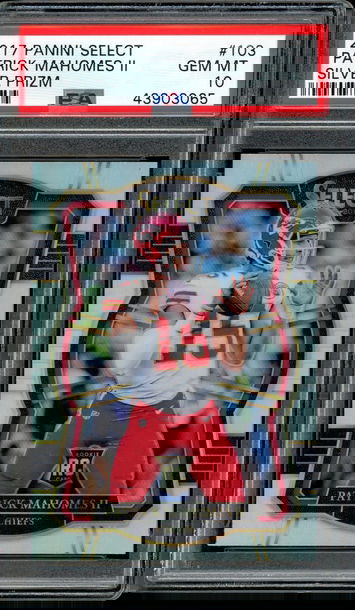 2017 Panini Select Patrick Mahomes II Silver Prizm Premier Level PSA 10