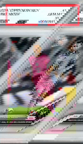 2024 TOPPS NOW MLS LIONEL MESSI #1 INTER MIAMI PSA 10 GEM MT