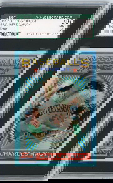 1993 TOPPS FINEST REFRACTOR #58 CHARLES NAGY GRADED SGC 96 MINT 9