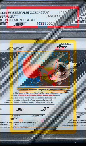 2000 Pokemon Black Star Promo Holo Pokemon League Eevee #11 PSA 8