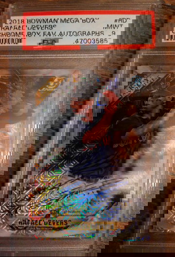 Rafael Devers Bowman Chrome ROY Mega Box Auto /99 PSA 9