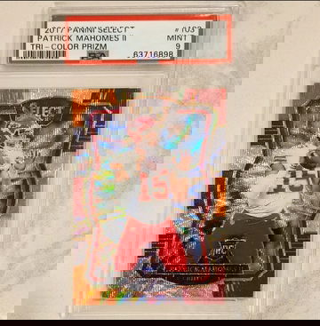 2017 Panini Select Patrick Mahomes II Tri-Color Prizm /149 PSA 9 Rookie