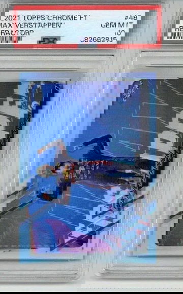 2021 TOPPS CHROME F1 REFRACTOR #48 MAX VERSTAPPEN CARD PSA 10 LOW POP