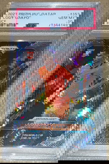 2022 Panini Prizm World Cup Qatar CODY GAKPO Rookie Ice PSA 10 Netherlands