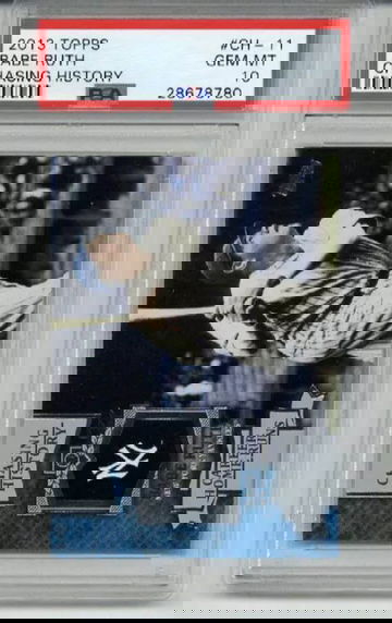 2013 TOPPS CHASING HISTORY BABE RUTH CARD NEW YORK YANKEES PSA 10 LOW POP