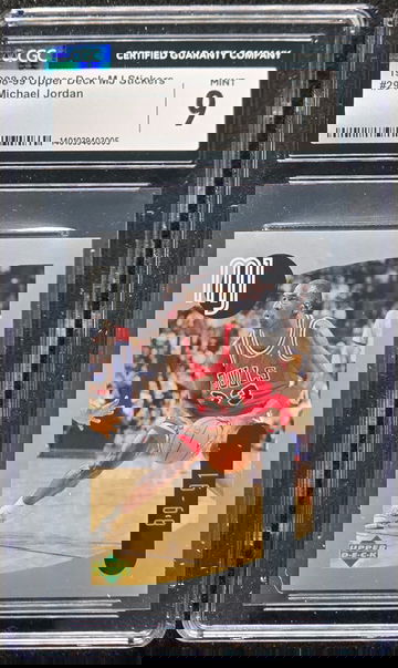 1998 UD International Michael Jordan MJ Stickers #29 Graded CGC 9 Mint HOF Bulls