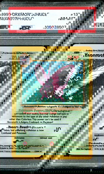 1999 Pokémon Jungle Venomoth #13/64 Holo PSA 8