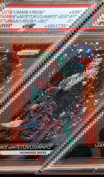 2018-19 MVP YEAR Prizm Red Fast Break Prizm #'d 080/125 Giannis Antetokounmpo PSA 10 Gem Mint