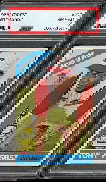 1966 Topps #72 Tony Perez HOF Cincinnati Reds PSA 8 NM-MT