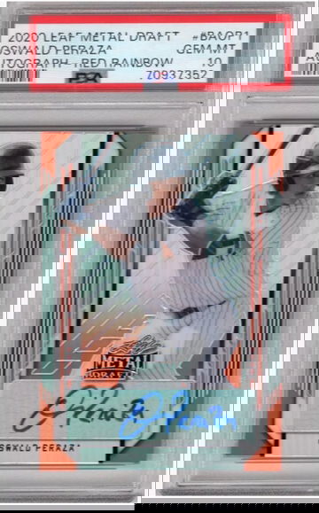 2020 Oswald Peraza Leaf Metal Draft Auto /5 PSA 10 GEM MINT