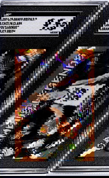 2024-25 Panini Prizm D.P. #5 Caitlin Clark Campus Legends Orange Ice Prizm SGC 9.5