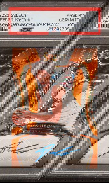 2023 Panini Select Dereck Lively Neon Orange Pulsar Rookie RC Auto PSA 10