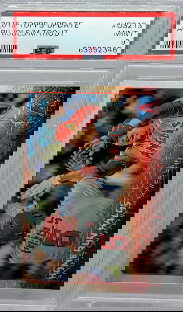 2015 TOPPS UPDATE #US213 A. PUJOLS / M. TROUT PSA 9