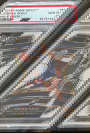 Rare Jordan Poole 2019-20 Select RC #94 White Prizm /149 PSA 10 Rookie Card RC