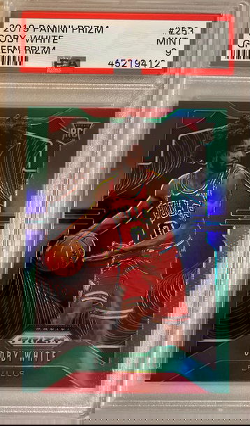 2019 Panini Prizm Coby White Green Prizm PSA 9