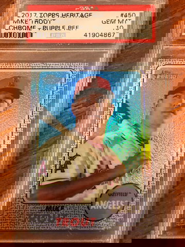 2017 Topps Heritage Mike Trout Purple Refractor PSA 10