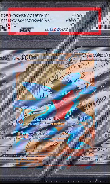 2025 Pokemon TCG #215/182 Cynthia's Garchomp EX Ultra Rare PSA 9