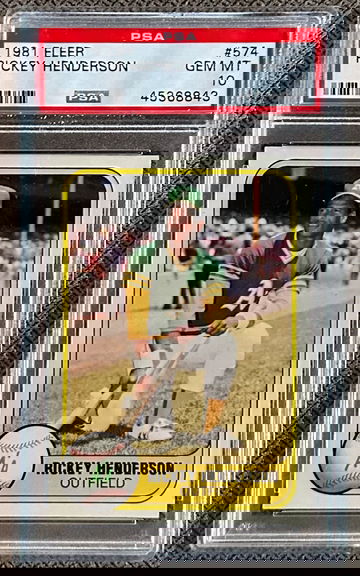 1981 Fleer Rickey Henderson 574 PSA 10