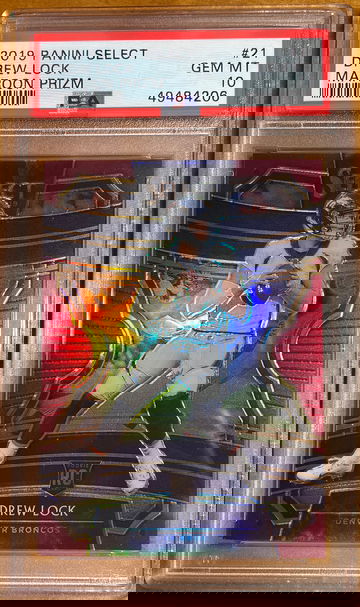 2019 Panini Select Drew Lock Maroon Prizm /149 PSA 10 Gem-Mint