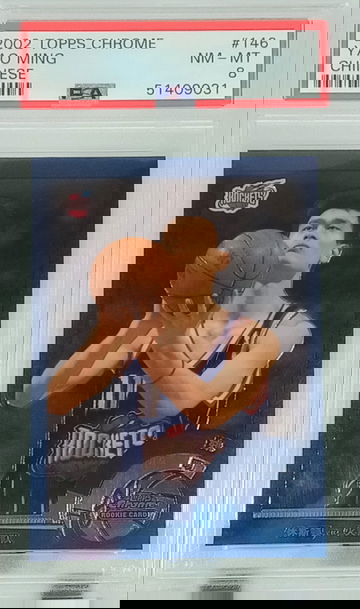 2002 Topps Chrome Yao Ming RC Chinese PSA 8 (Low Pop) Rare!