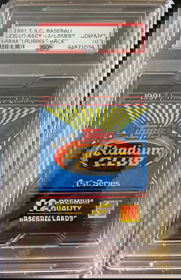 1991 Stadium Club Frank Thomas PSA 10 Cello Pack (back)