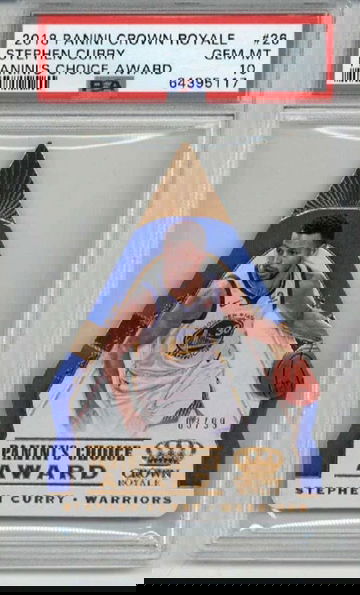 2018 PANINI CROWN ROYALE PANINI'S CHOICE AWARD STEPHEN CURRY /99 PSA 10