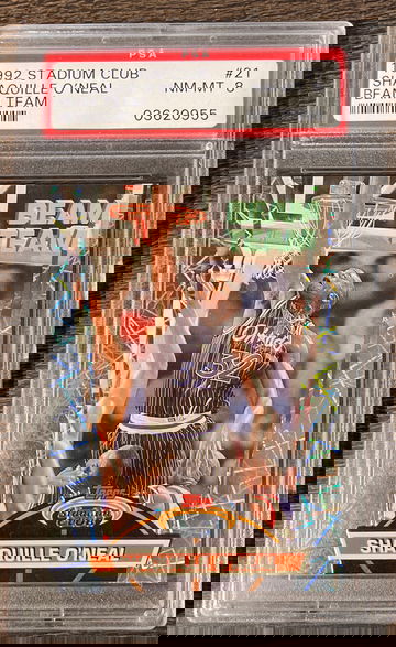 1992-93 Topps stadium club Shaquille O’Neal Beam Team rookie psa 8 #21