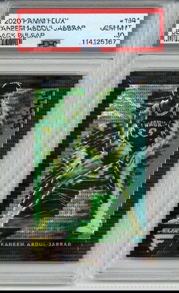 2020 PANINI FLUX BLACK PULSAR #194 KAREEM ABDUL JABBAR CARD LAKERS PSA 10