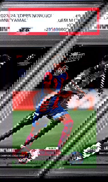 2023 TOPPS NOW UEFA CHAMPIONS LEAGUE LAMINE YAMAL #9 RC FIRST CARD PSA 10