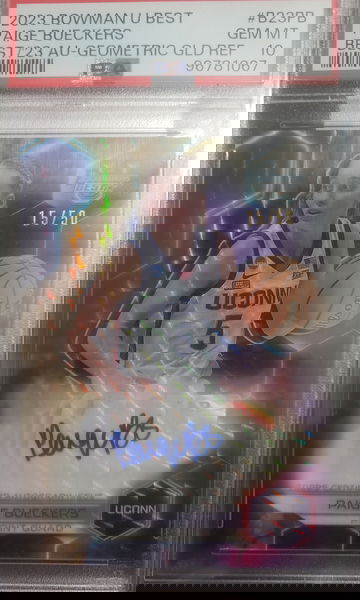 2023 bowman u best Paige Bueckers #/50 Gold Refractor PSA 10 Geometric