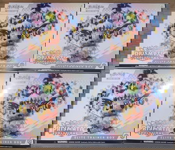 Lot of 4 Pokémon Scarlet & Violet SV Prismatic Evolutions Elite Trainer Box ETB Factory Sealed