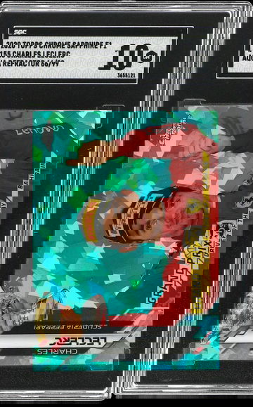 2020 TOPPS CHROME SAPPHIRE F1 #155 CHARLES LECLERC AQUA SP /99 SGC 10