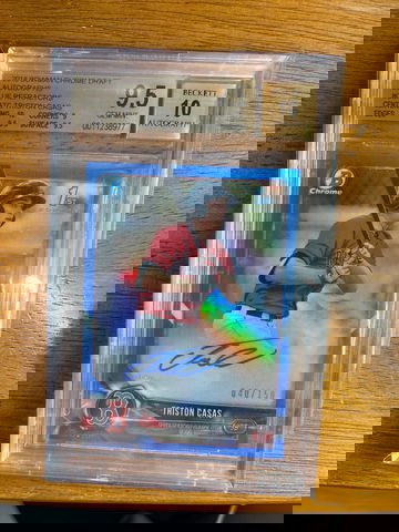 Triston Casas 2018 Bowman Chrome Draft Blue Refractor Auto 40 / 150