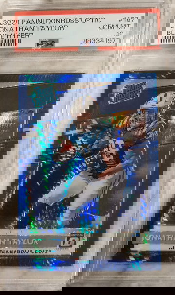 2020 Panini Donruss Optic Jonathan Taylor Blue Hyper Psa 10 Gem Mint 