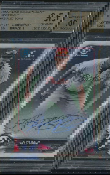 2018 Bowman Chrome Draft Autographs Alec Bohm #CDA-AB Auto BGS 9.5 Auto 10