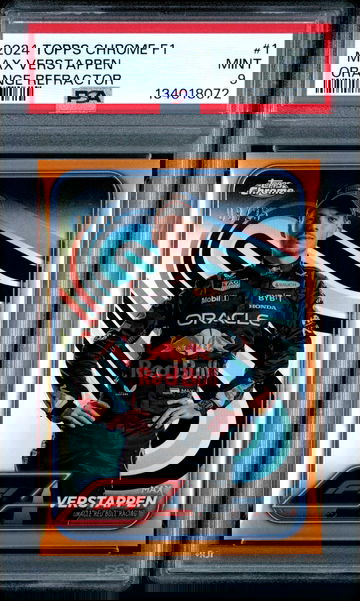 2024 Topps Chrome F1 Max Verstappen Orange Refractor /25 PSA 9 Red Bull Formula 1 Dutch Color Match Portrait #1