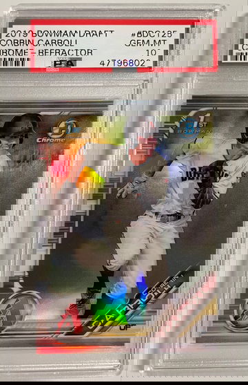 2019 BOWMAN CHROME DRAFT CORBIN CARROL REFRACTOR RC #BDC-125 PSA 10 GEM MT